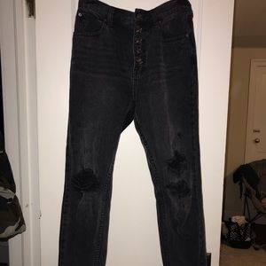 Black high waisted Free people distressed jeans